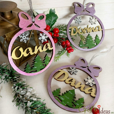 Decoratiune Glob Craciun personalizat cu nume [4]
