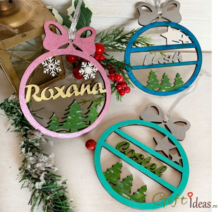 Decoratiune Glob Craciun personalizat cu nume [5]