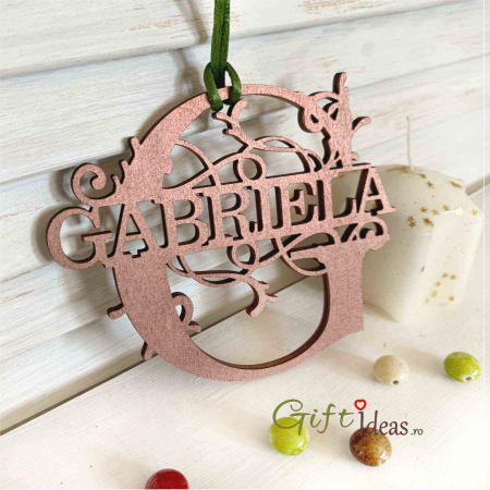 Decoratiune monograma cu nume, rose gold [1]