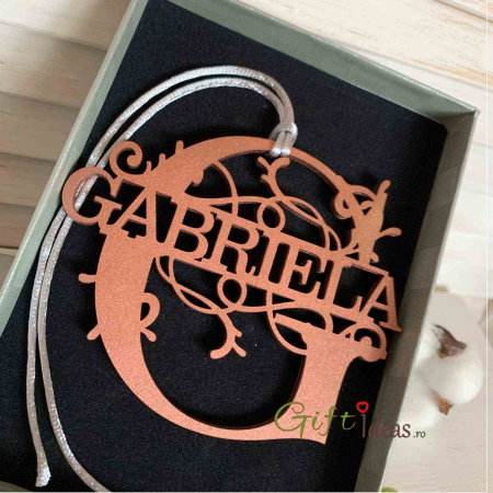 Decoratiune monograma cu nume, rose gold [3]