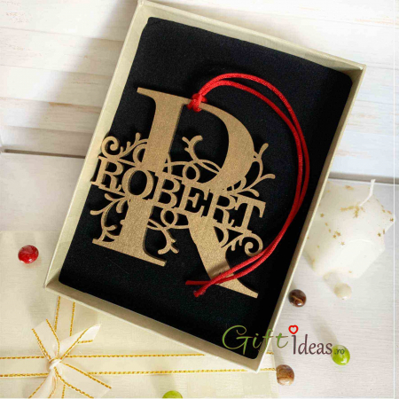 Decoratiune monograma si nume personalizat, gold [3]