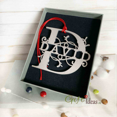 Decoratiune monograma cu nume, silver [3]