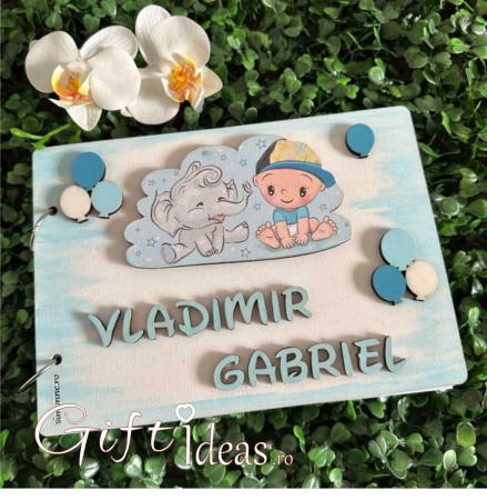 Nou nascut - Guest Book Botez/Moț Băiețel – Format A5 Personalizat