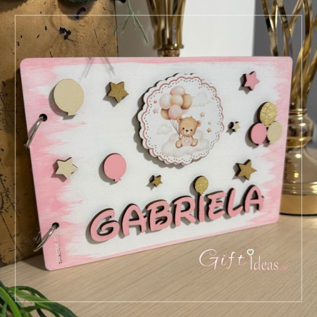 COPII - Guestbook, caiet amintiri personalizat Ursulina cu baloane