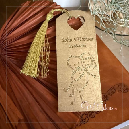 cadouri marturii - Marturie nuntă personalizata, semn de carte, figurine haioase Mire Mireasa