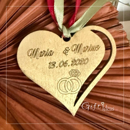 cadouri marturii - Marturie personalizata nunta model Verighete, cu magnet sau breloc, cadou pentru invitati