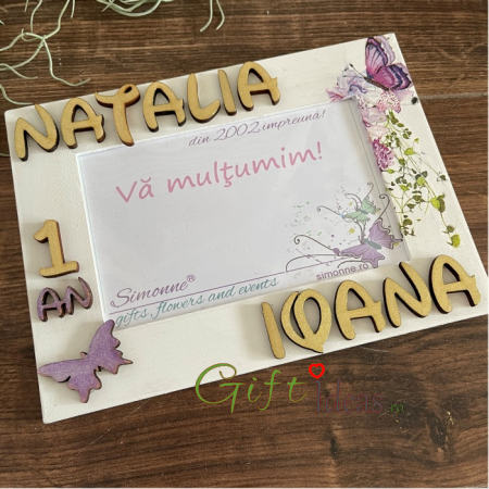 Rama foto personalizata fluturi - Butterfly - cadou, amintiri [3]