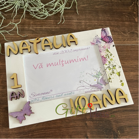 Rama foto personalizata fluturi - Butterfly - cadou, amintiri [4]