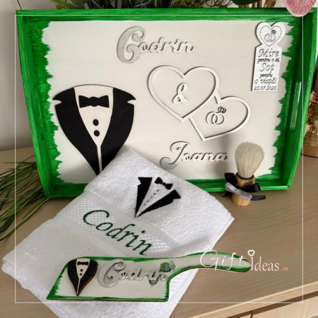 pentru EL - Set mire GROOM personalizat, verde smarald