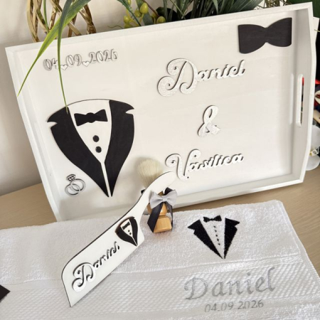 Cadouri NASI - Set nuntă, personalizat - Bărbierit Mire