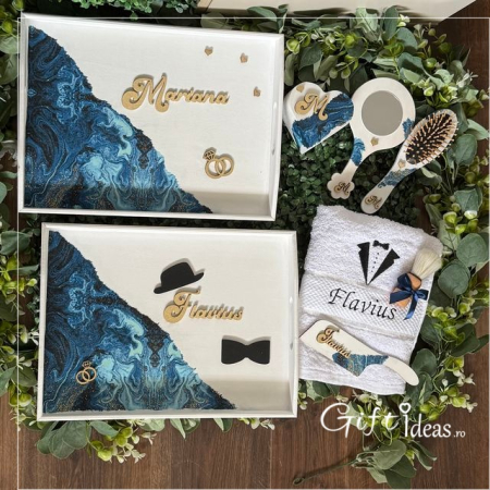 Cadouri NUNTA - Set nunta personalizat, Mire si Mireasa, Galazio