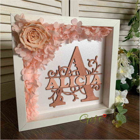 Shadow box personalizat, flori criogenate [1]
