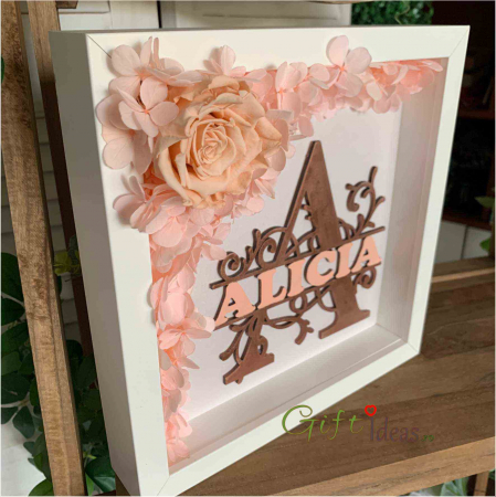 Shadow box personalizat, flori criogenate [2]