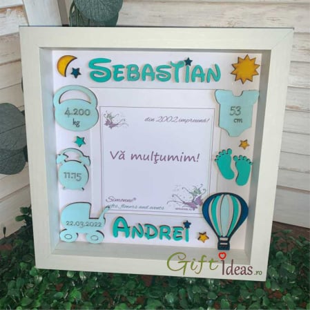 Craciun - Shadow box personalizat, Balon vesel