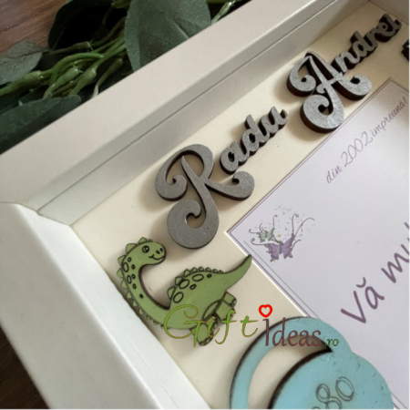 Shadow box personalizat, Dinozauri veseli [3]