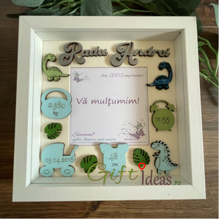 Shadow box personalizat, Dinozauri veseli [1]