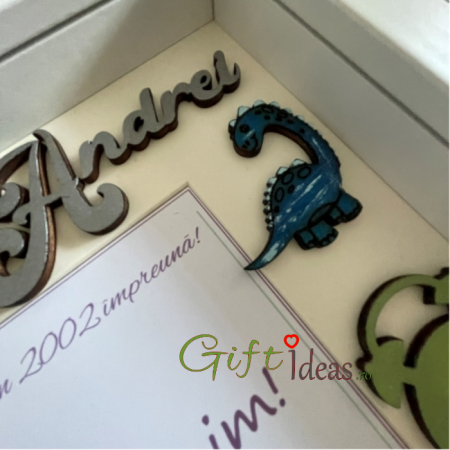 Shadow box personalizat, Dinozauri veseli [4]