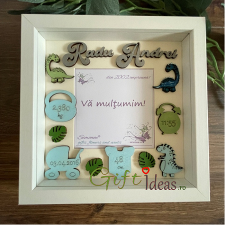 Shadow box personalizat, Dinozauri veseli [5]