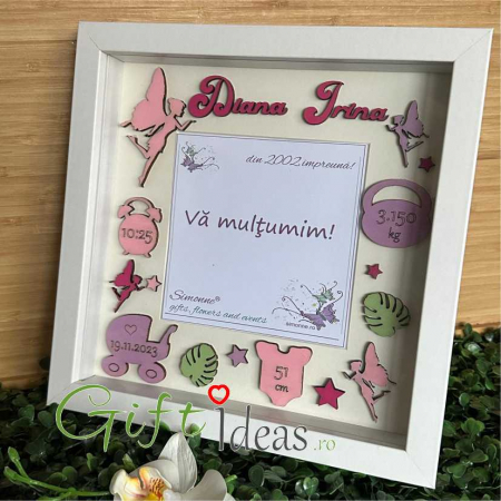 Shadow box personalizat „Zâne Bune” – Prima fotografie și primele detalii ale vieții [1]