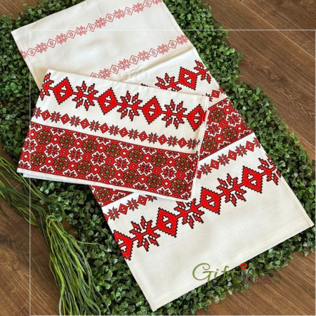 Craciun - Ștergar tradițional din bumbac – decor pentru nuntă tradițională sau napron masă