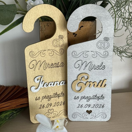 decoratiuni camera - Taguri de ușă, nuntă, personalizate pentru miri