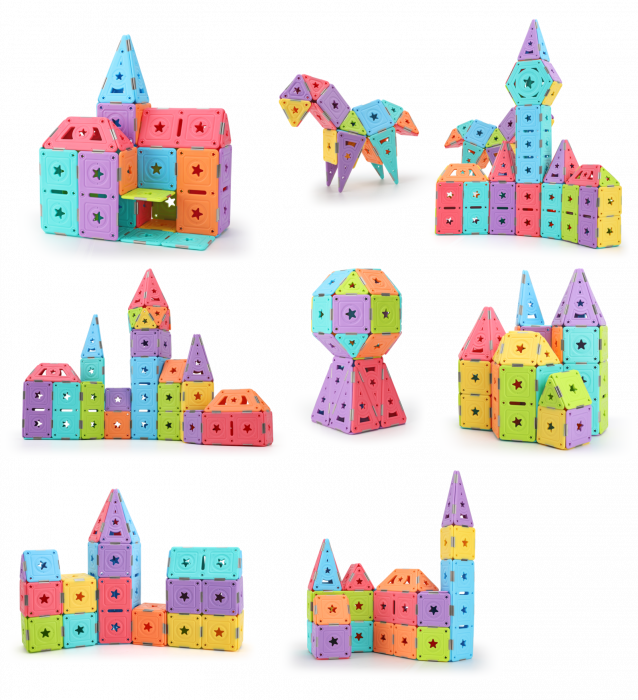 Set magnetic 129 pcs Magspace - Marshmallow Castle [9]