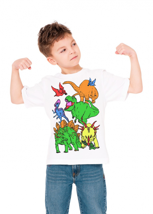 Tricou de colorat cu markere lavabile Dinozauri [3]