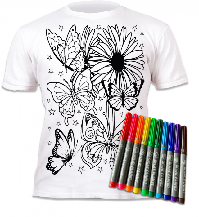 Tricou de colorat cu markere lavabile Fluturi [2]