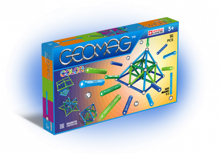 Seturi de constructii magnetice - Geomag Color 91 piese - Albastru si Verde