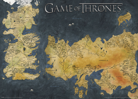 Game of Thrones - Poster Game of Thrones - Harta Westeros