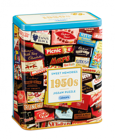 Idei de cadouri pentru Colegi - Puzzle in cutie metal 500 piese - Dulciurile anilor 1950