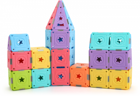 Set magnetic 129 pcs Magspace - Marshmallow Castle [3]