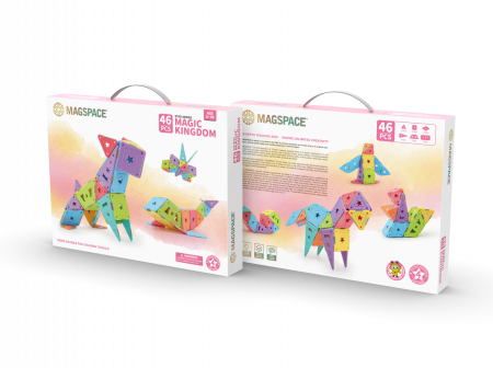 Seturi de constructii magnetice - Set magnetic 46 pcs Magspace - Magic Kingdom