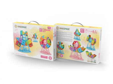 Seturi de constructii magnetice - Set magnetic 57 pcs Magspace - Carnival Set