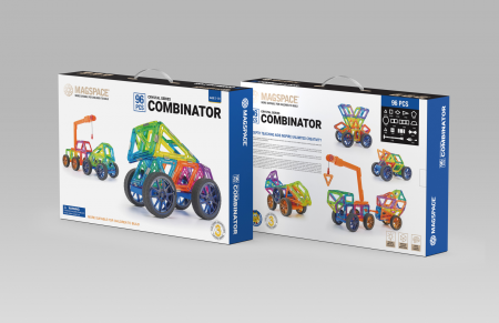 Seturi de constructii magnetice - Set magnetic 96 piese Magspace - Combinator