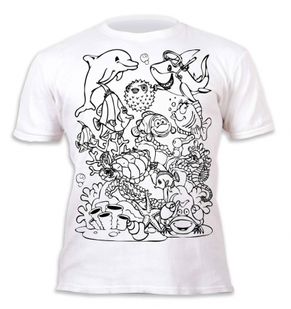 Tricou de colorat cu markere lavabile Ocean [2]