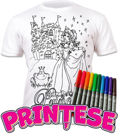 Tricou de colorat cu markere lavabile Printese [1]