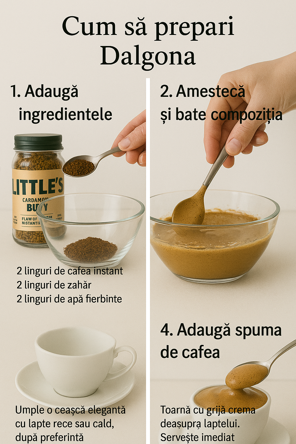 Cum prepari o cafea dalgona delicioasa?