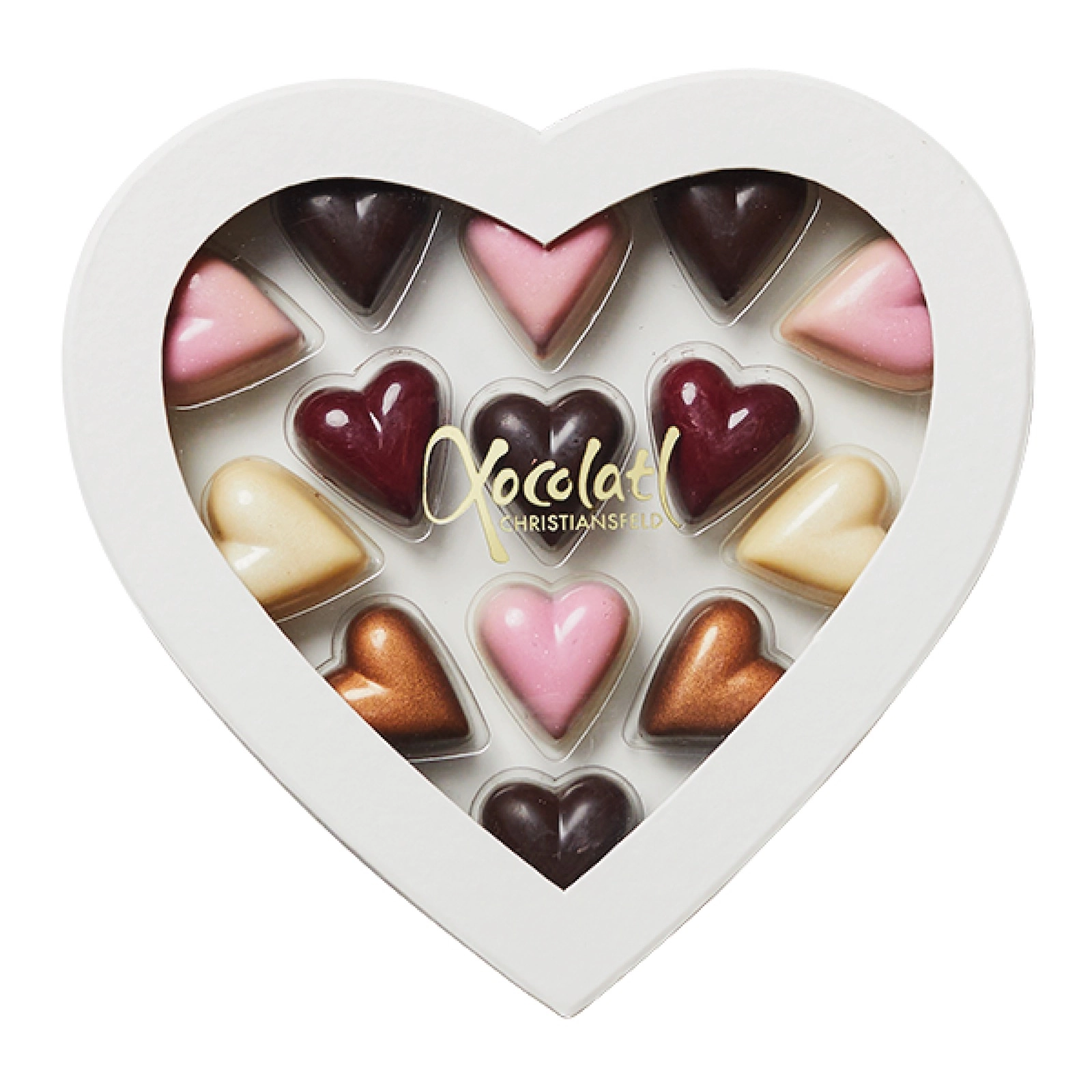 Heart box, inimi de ciocolata cu umplutura, 130 g, Xocolatl [0]