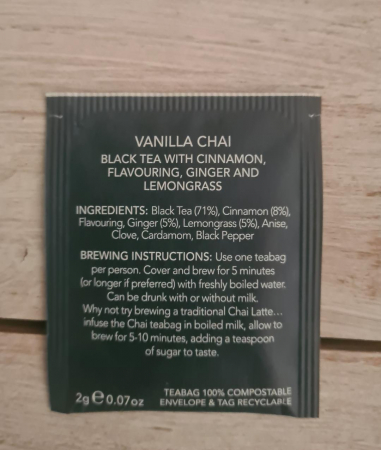 Ceai negru Vanilla Chai, Whittard of Chelsea, plic [1]