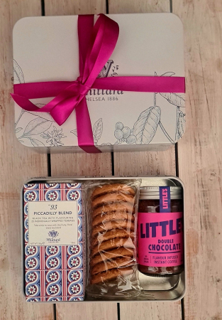 Cadouri - Set ceai negru cu aroma, cafea cu ciocolata  si biscuiți crocanți  cu ghimbir, Whittard of Chelsea