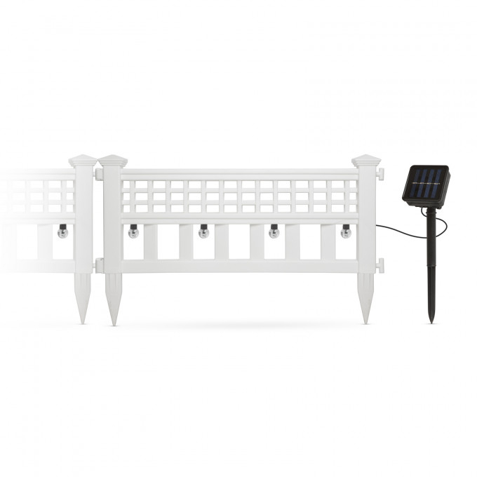 Set 4 bucati Gard solar cu LED, lumina alb rece, 58 cm/ element, 228 cm lungime totala [4]