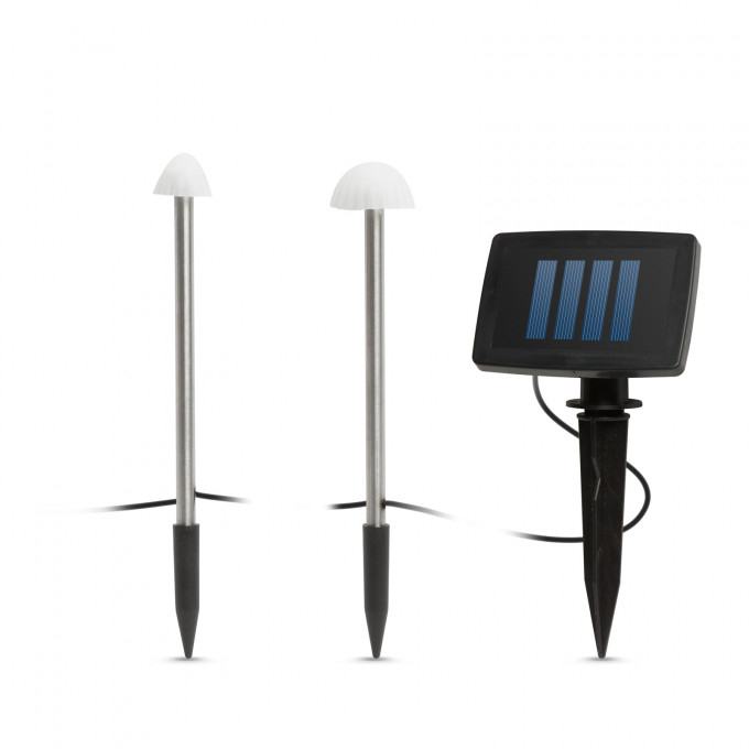Set 12 x Lampi solare LED, ciuperci mini, lumina alb cald, 24 cm x 4 m [1]