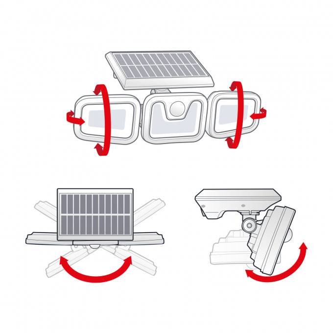 Reflector solar rotativ cu senzor de mișcare si incarcare solara - LED-uri COB [3]
