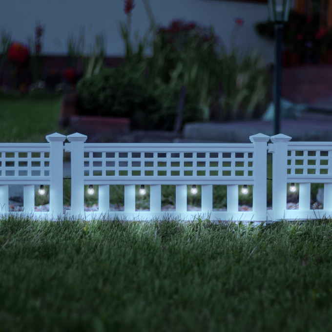 Set 4 bucati Gard solar cu LED, lumina alb rece, 58 cm/ element, 228 cm lungime totala [2]