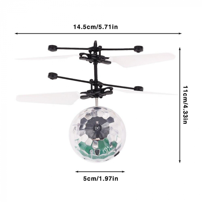 Jucarie distractiva, mini drona cu senzor inteligent si lumini LED multicolore [4]