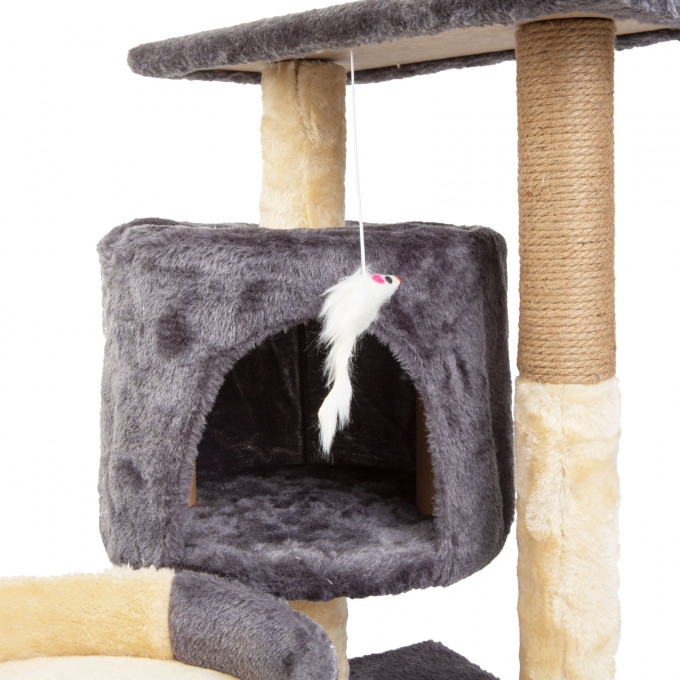 Ansamblu de joaca pentru pisici, stalp cu franghie de canepa, plus, 53 cm [2]