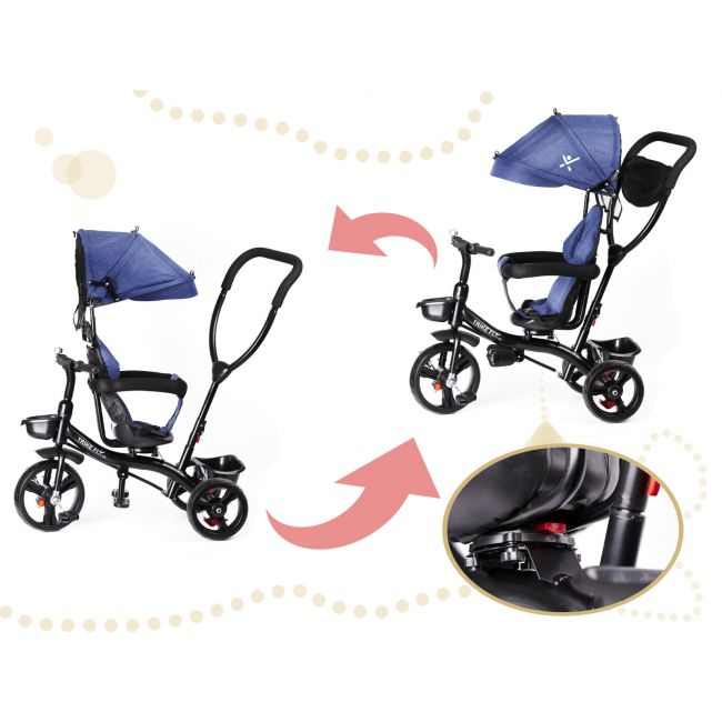 Tricicleta pentru copii Premium TRIKE FIX LITE, multifunctionala, scaun rotativ 360 grade - ALBASTRU [2]