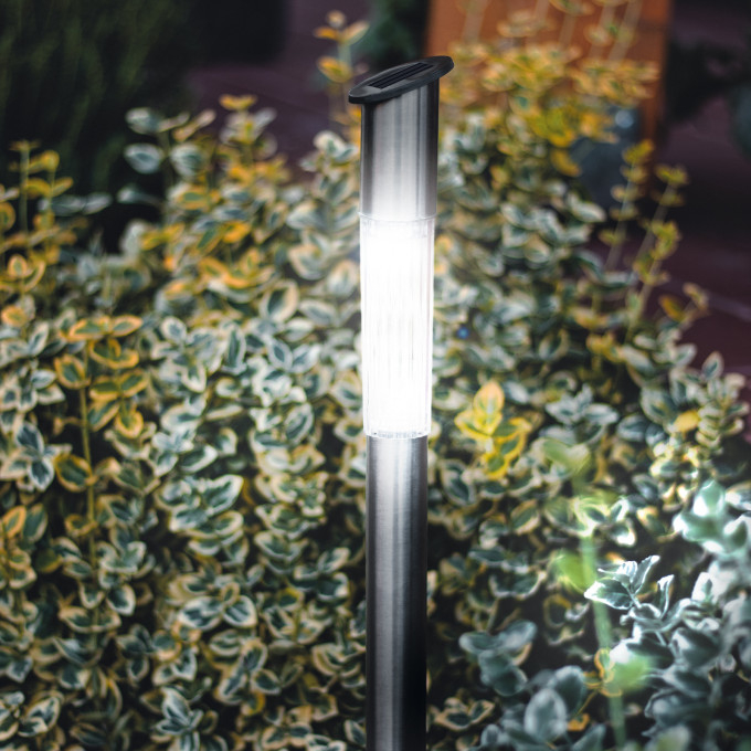 Lampă solară LED pe stalp, lumina alb rece - H 70 cm [2]