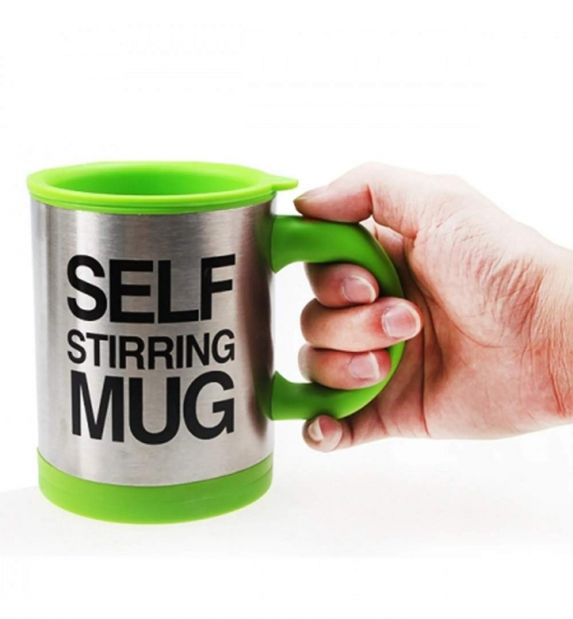 Self stirring mug, cana cu amestecare, verde [2]